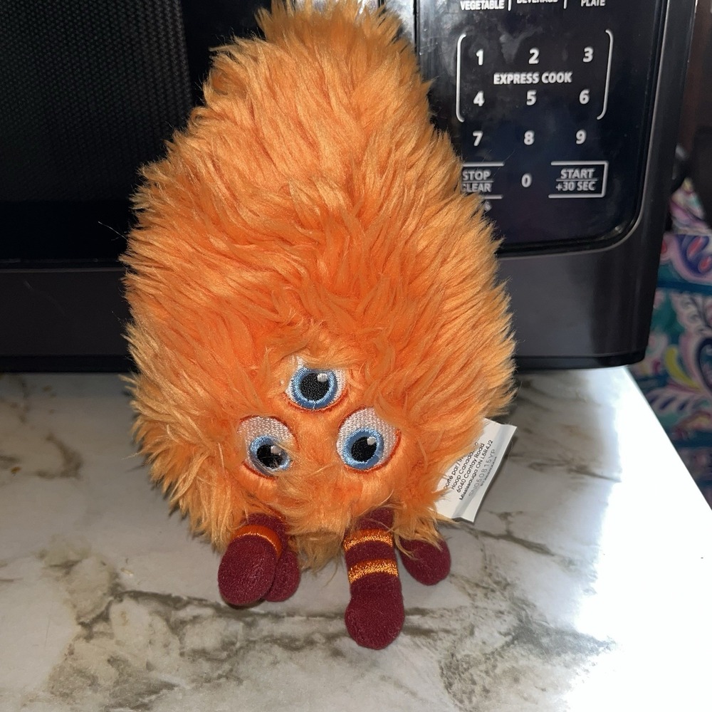 VTG Disney Store Chicken Little KIRBY Orange Three-Eyed Alien Plush Stuffed 7"